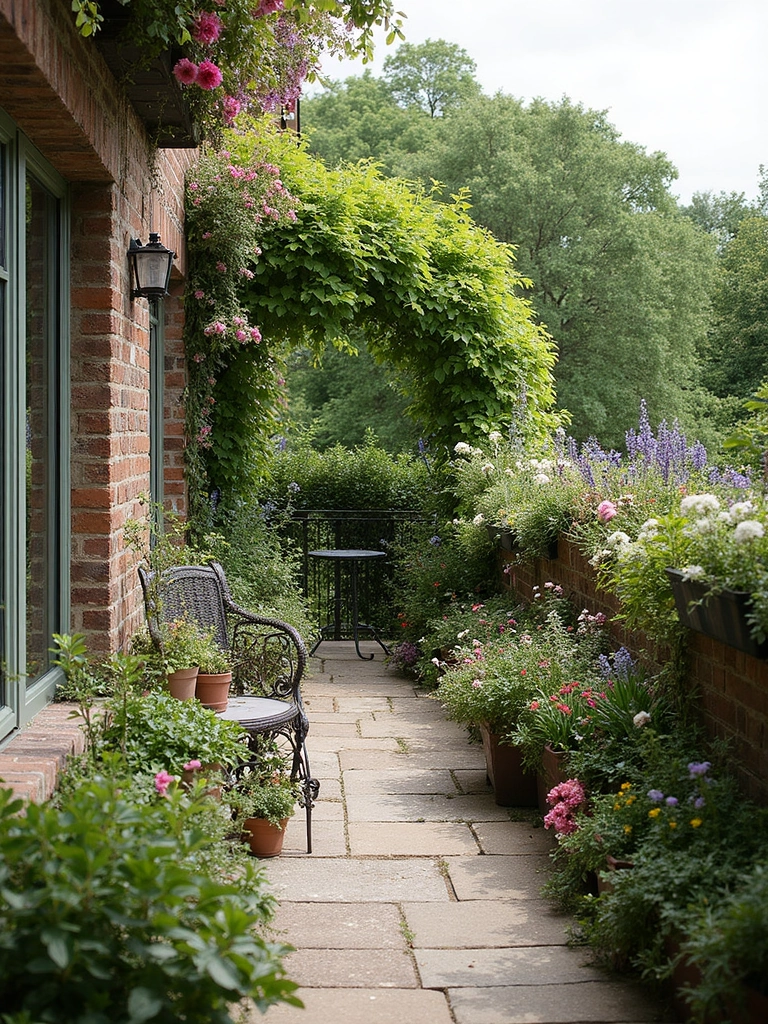 English Garden Balcony - Traditional Balcony Garden landscape design inspiration