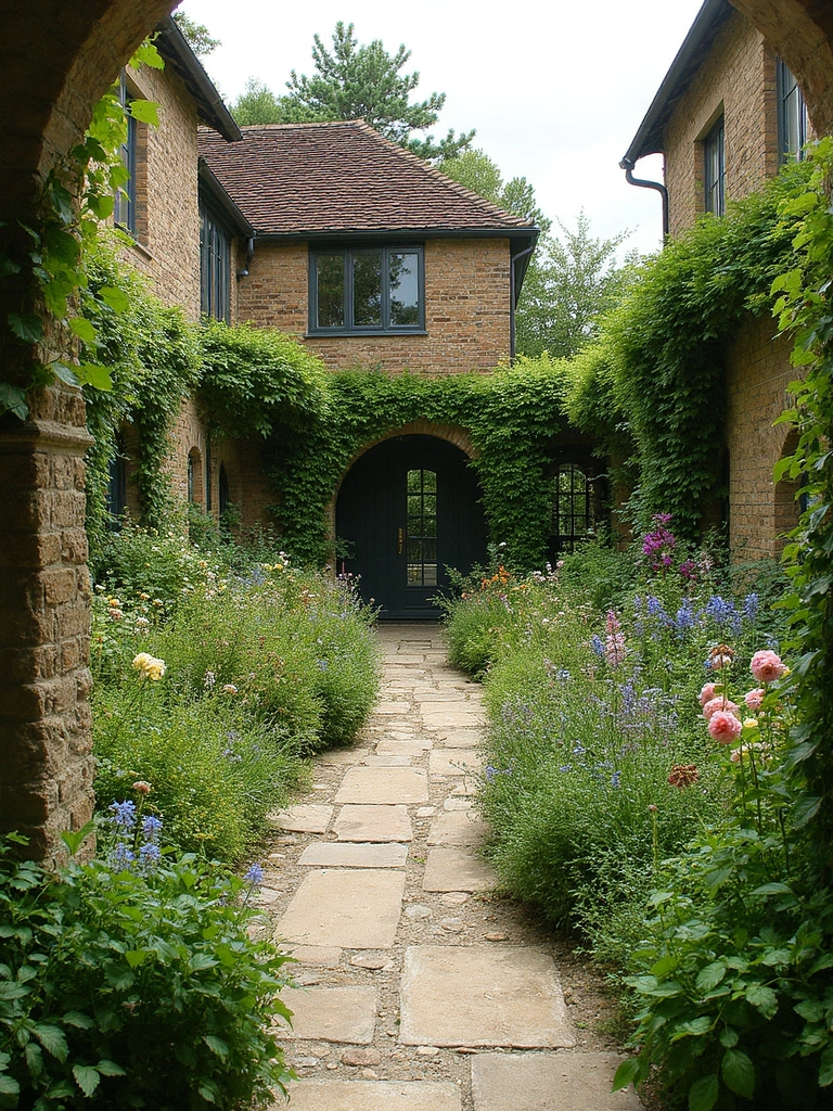 English Garden Courtyard - Traditional Courtyard Garden landscape design inspiration