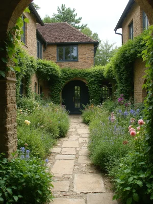 English Garden Courtyard Design