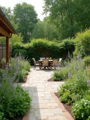 English Garden Patio Design