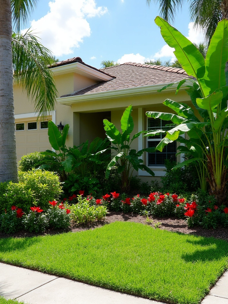 Tropical Paradise Front Yard design - Tropical Front Yard Landscape landscape design ideas