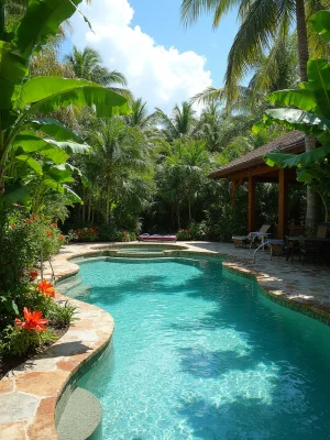 Tropical Paradise Pool Area Design