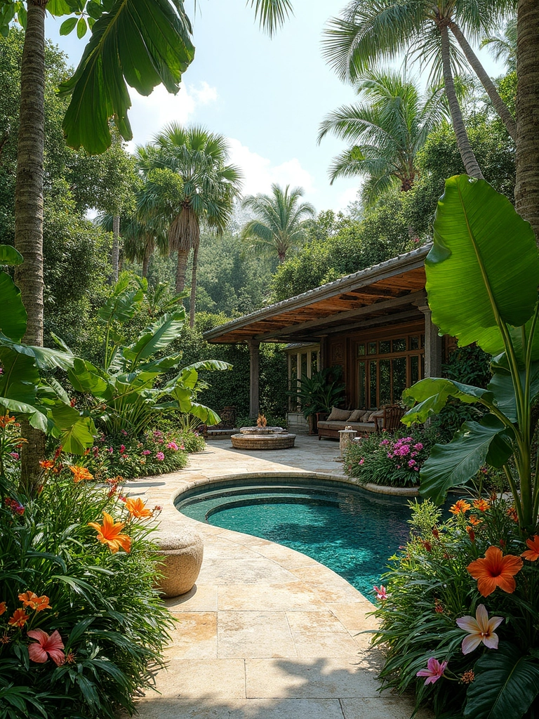 Tropical Paradise Terrace design - Tropical Terrace Garden landscape design ideas