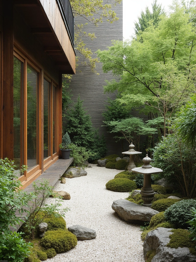 Japanese Garden Balcony design - Zen Balcony Garden landscape design ideas