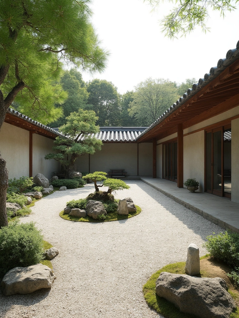 Japanese Garden Courtyard design - Zen Courtyard Garden landscape design ideas