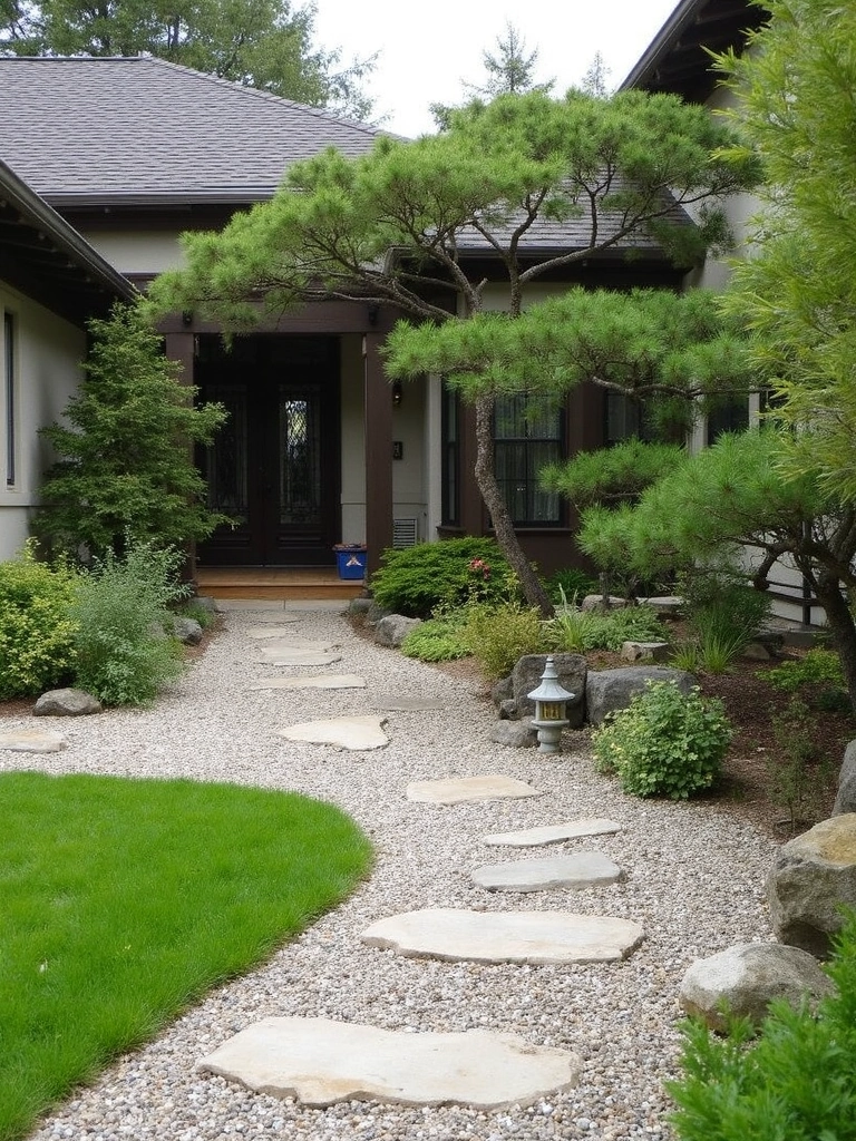 Japanese Garden Front Yard design - Zen Front Yard Landscape landscape design ideas