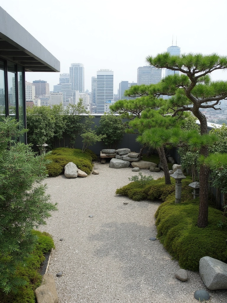 Japanese Garden Rooftop Garden design - Zen Rooftop Garden landscape design ideas