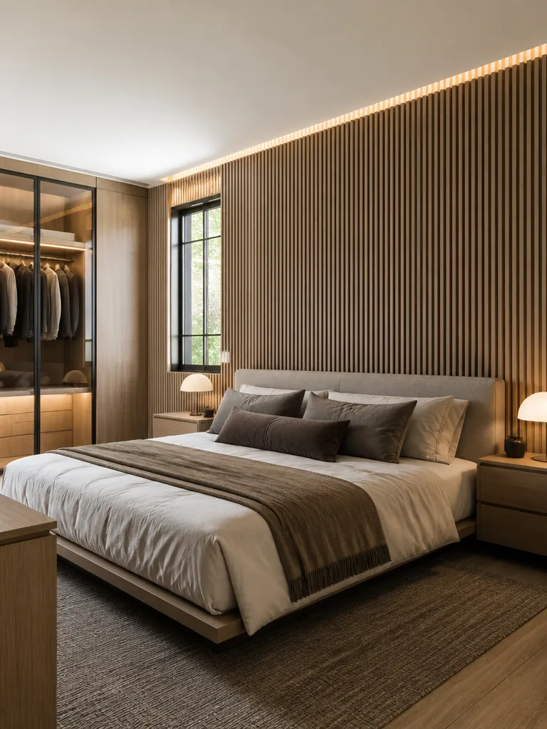 Acoustic Wall Panels Bedroom Luxury editorial staging