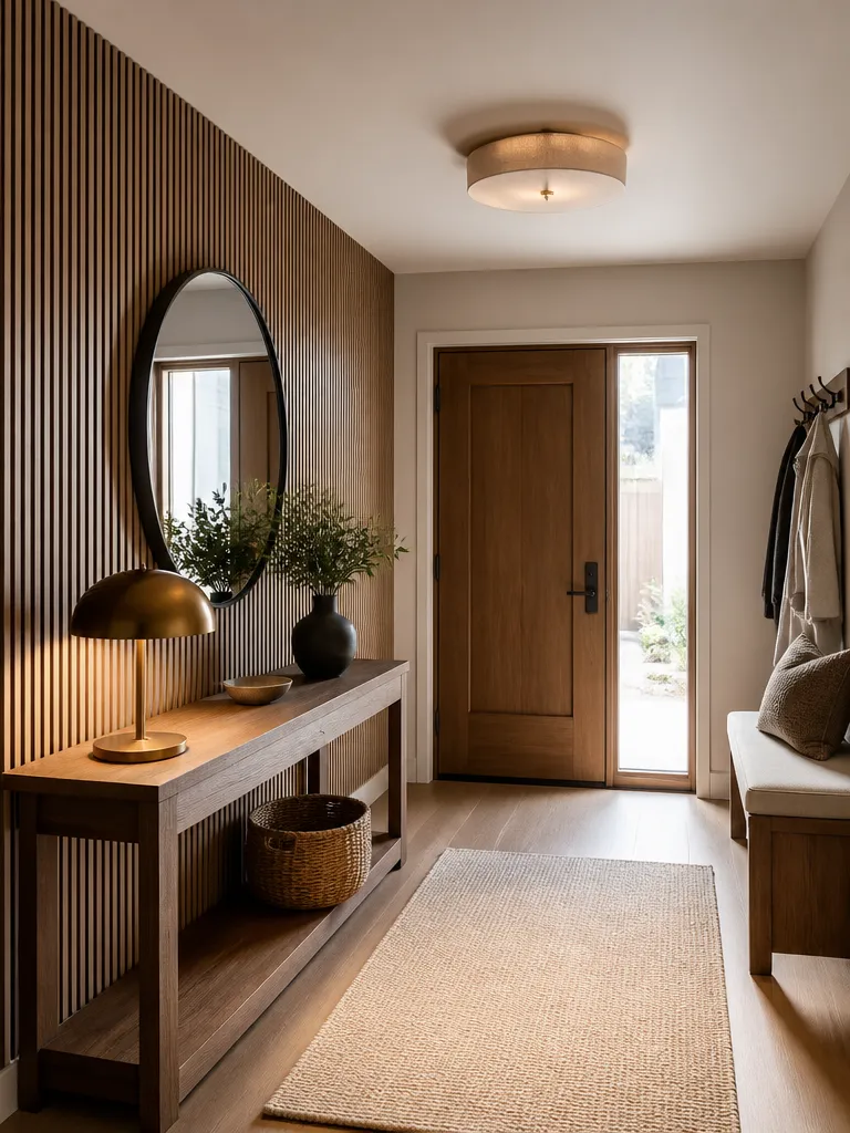 Acoustic Wall Panels Entryway Warm residential staging