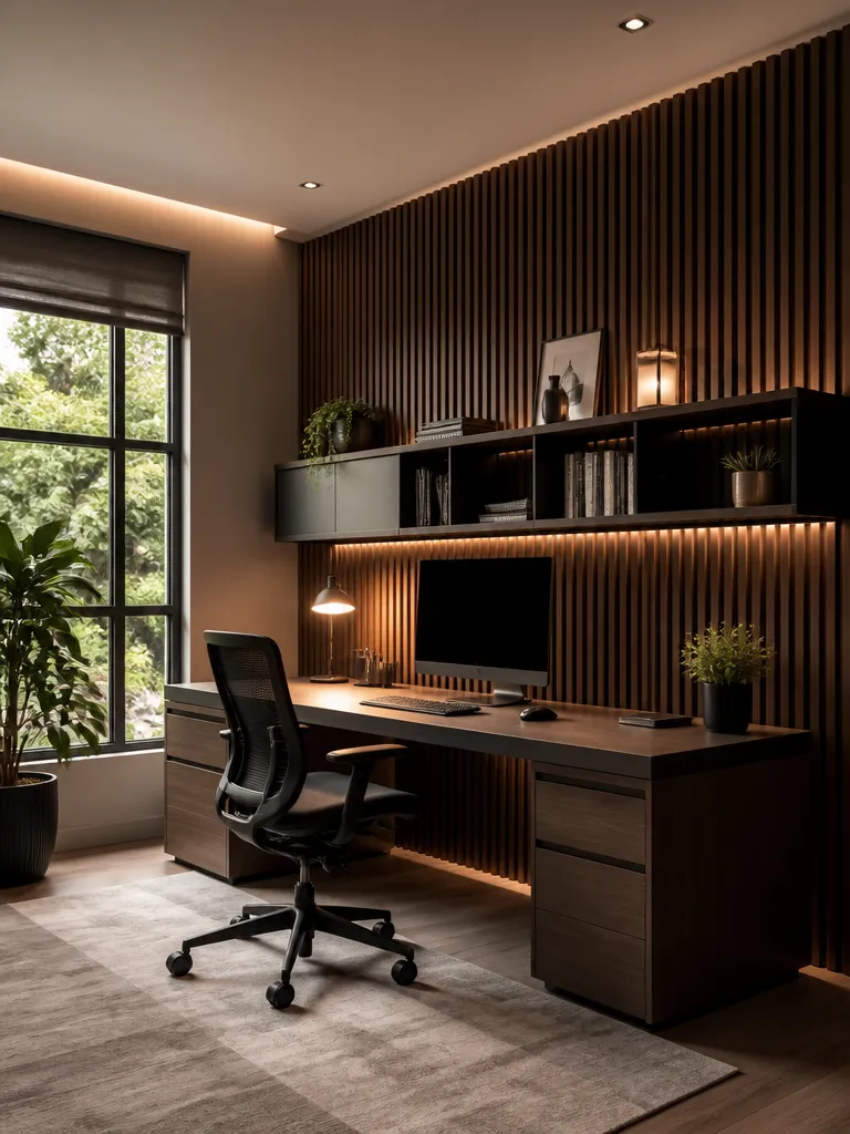 Acoustic Wall Panels Home Office Warm residential staging