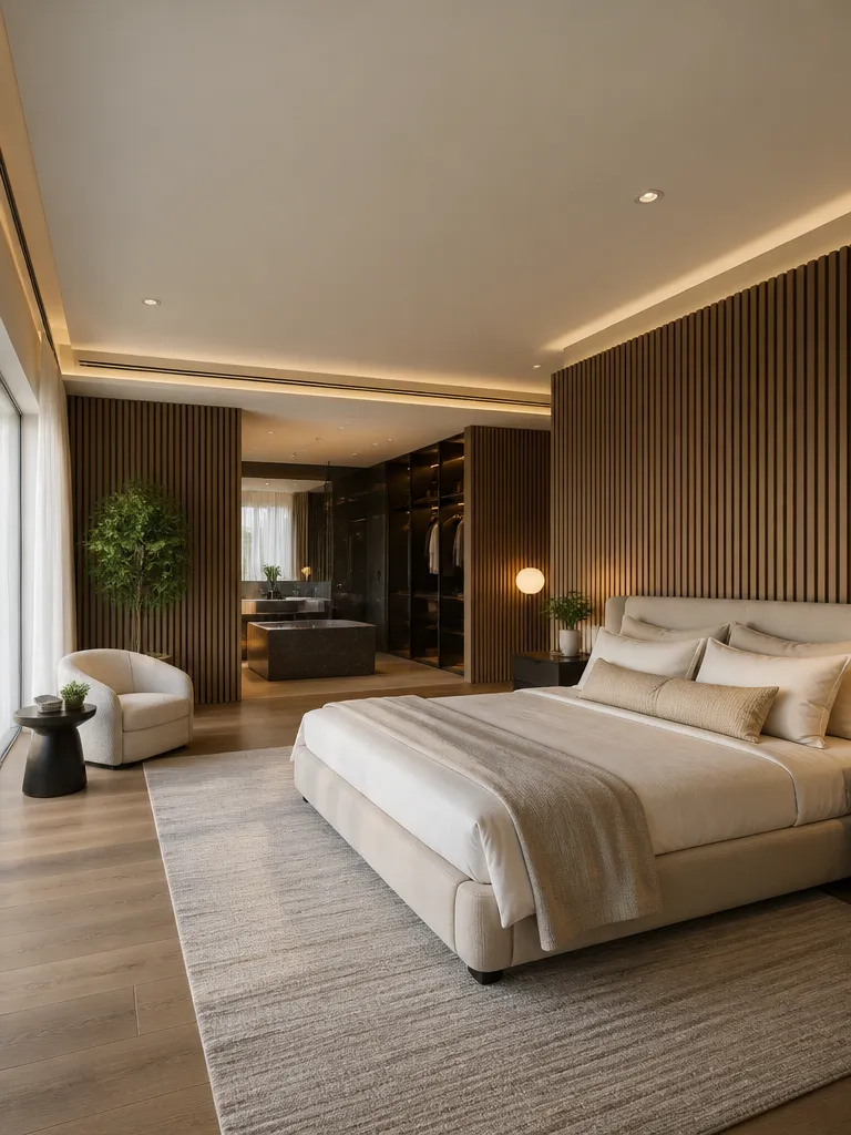Acoustic Wall Panels Master Bedroom Luxury editorial staging