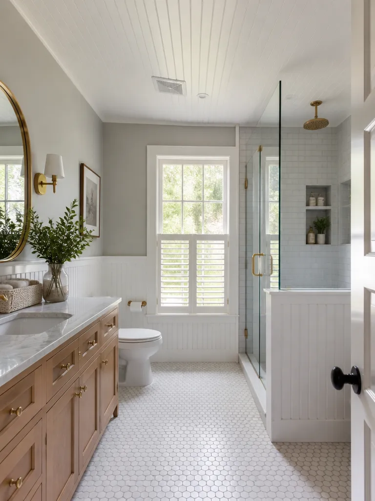 Beadboard Bathroom Luxury editorial staging