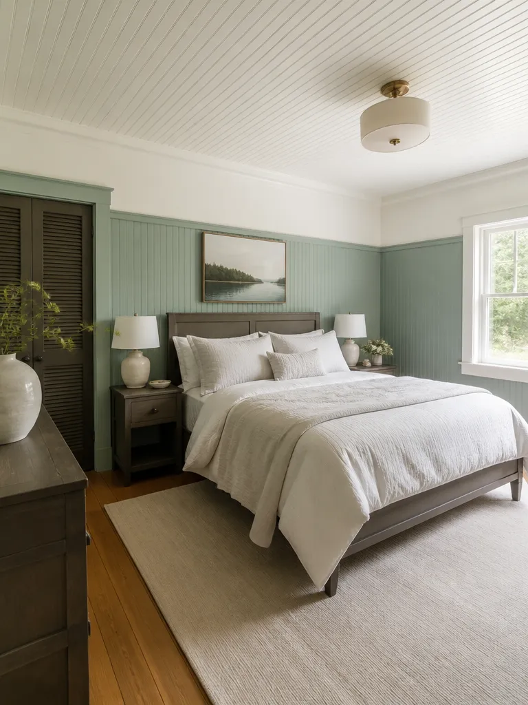 Beadboard Bedroom Luxury editorial staging