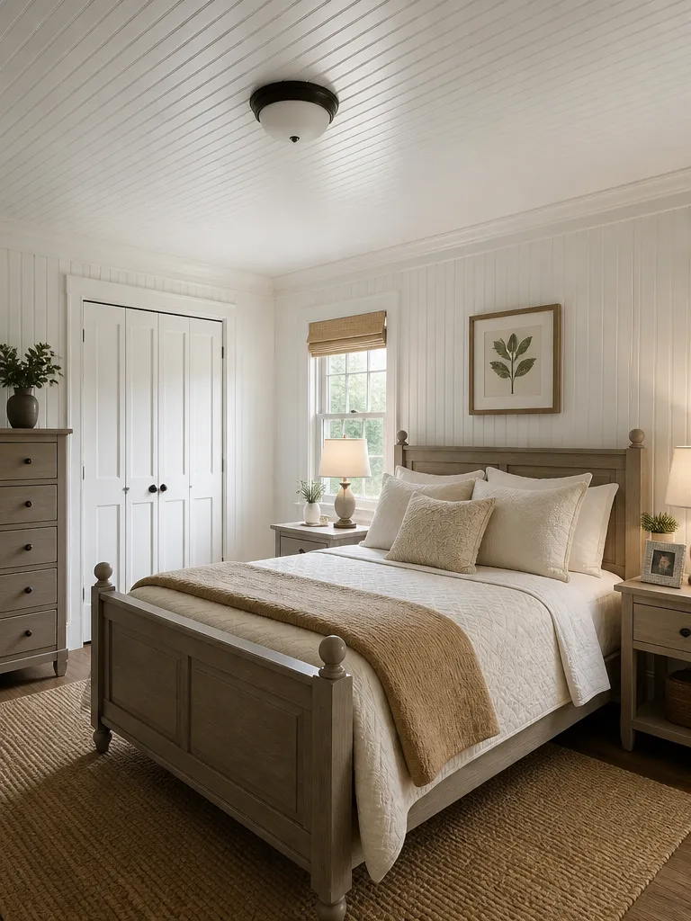 Beadboard Bedroom Warm residential staging