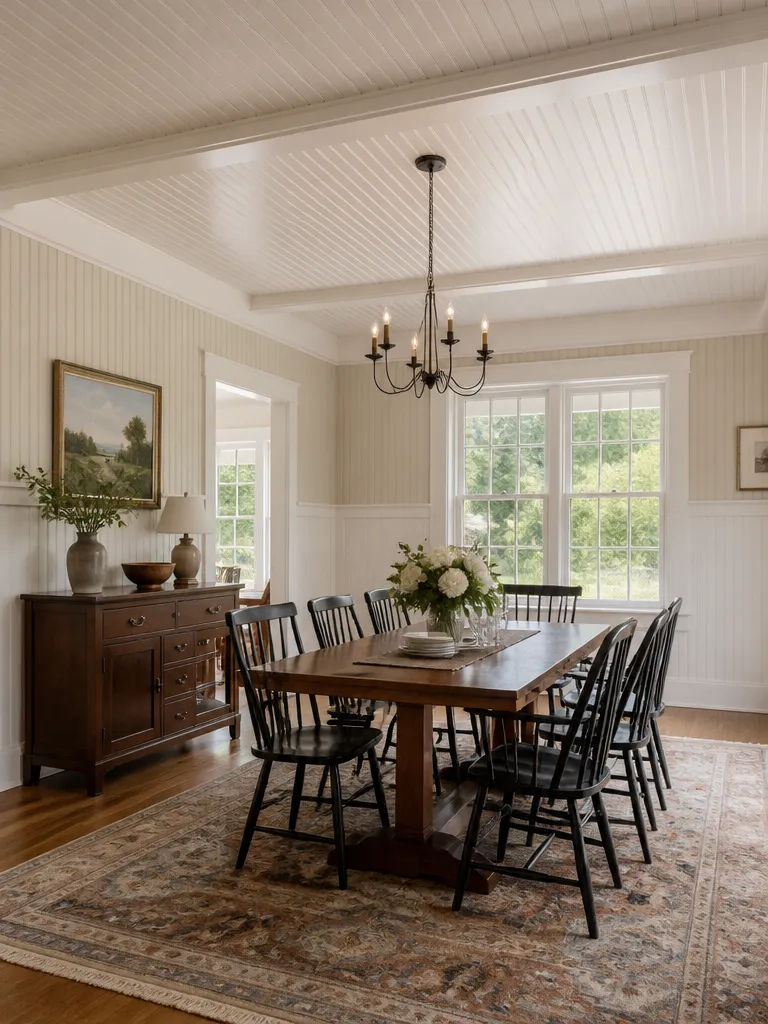 Beadboard Dining Room Warm residential staging