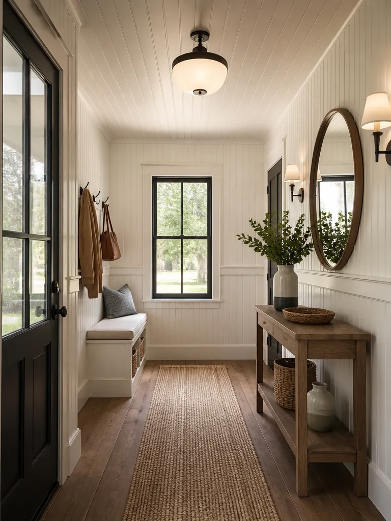 Beadboard Entryway Warm residential staging