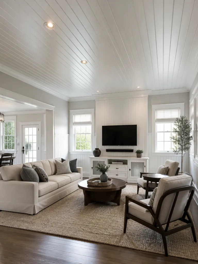Beadboard Living Room Luxury editorial staging