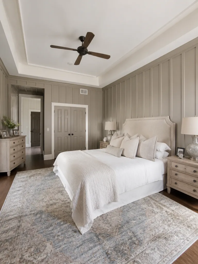 Board and Batten Bedroom Luxury editorial staging