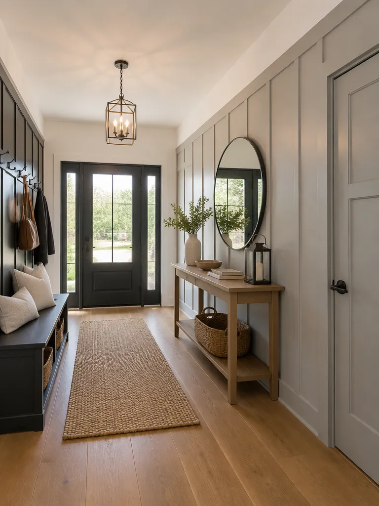 Board and Batten Entryway Warm residential staging