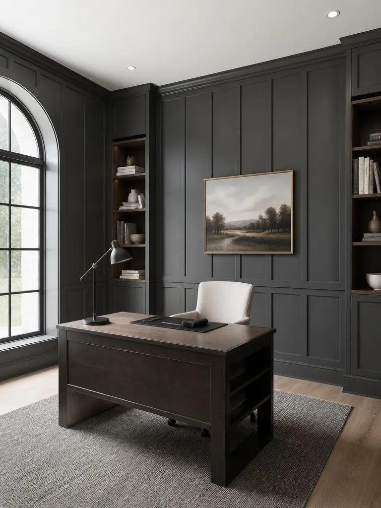 Board and Batten Home Office Luxury editorial staging