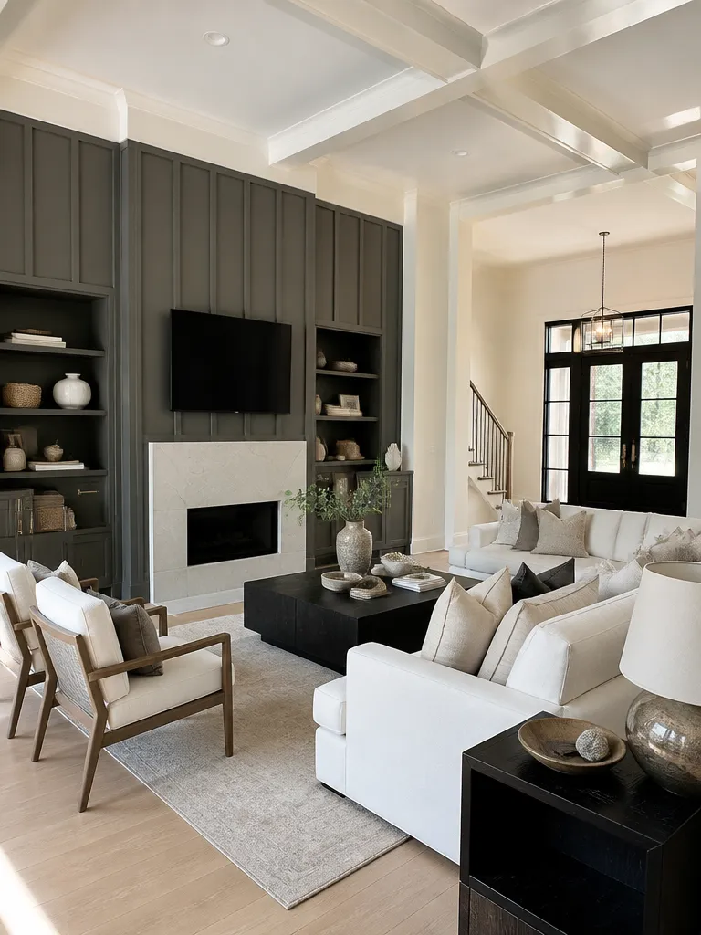 Board and Batten Living Room Luxury editorial staging