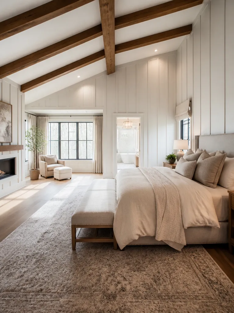 Board and Batten Master Bedroom Warm residential staging