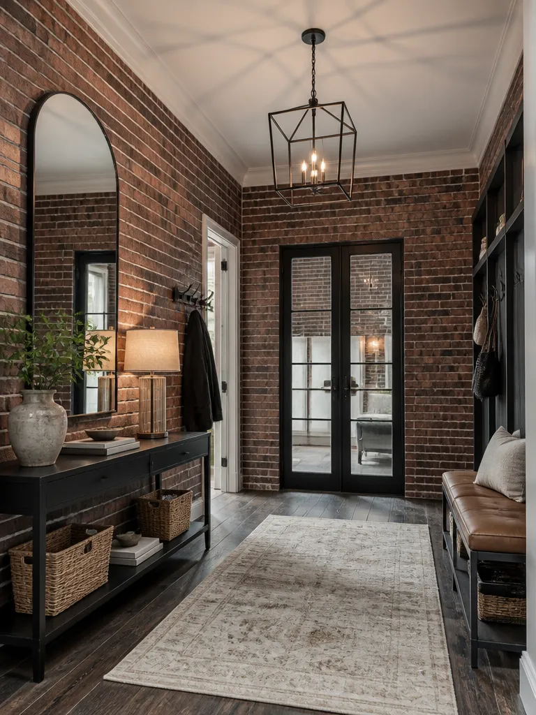 Brick Wall Entryway Luxury editorial staging