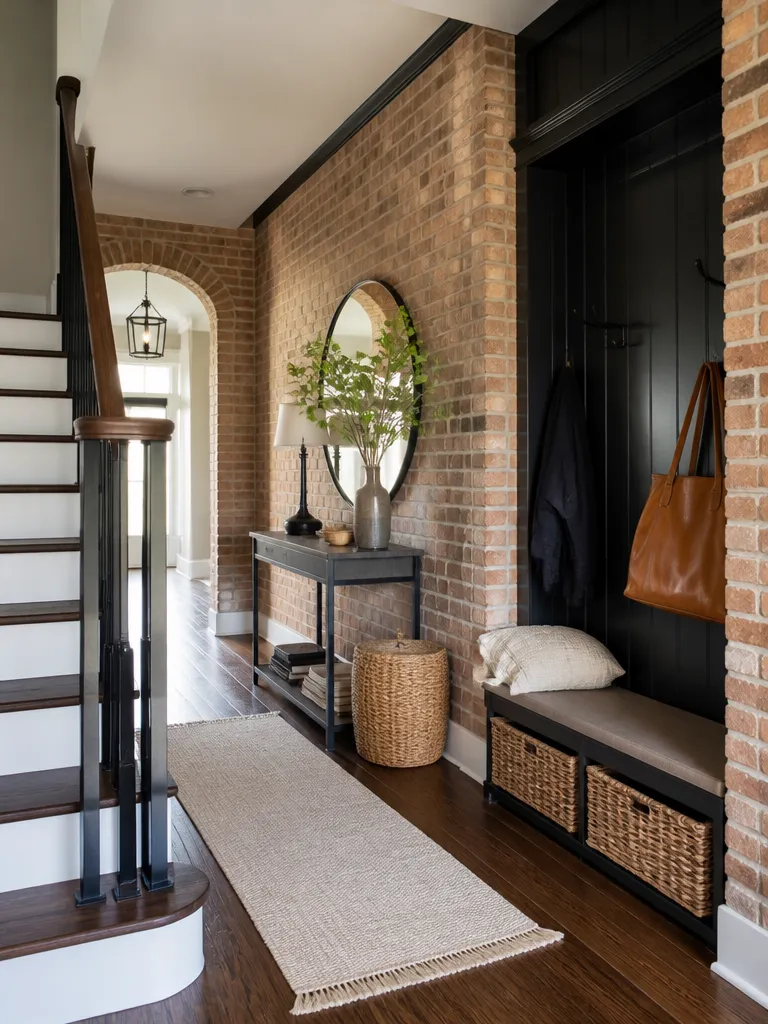 Brick Wall Entryway Warm residential staging