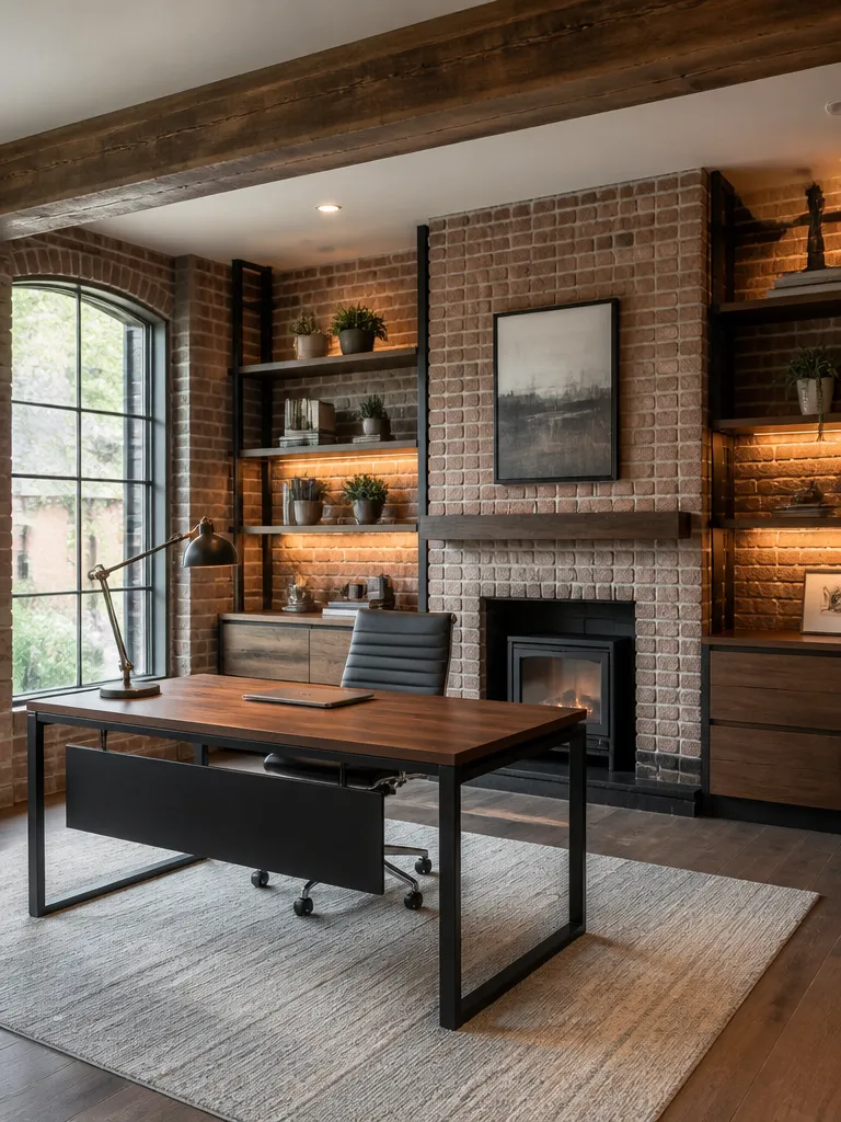 Brick Wall Home Office