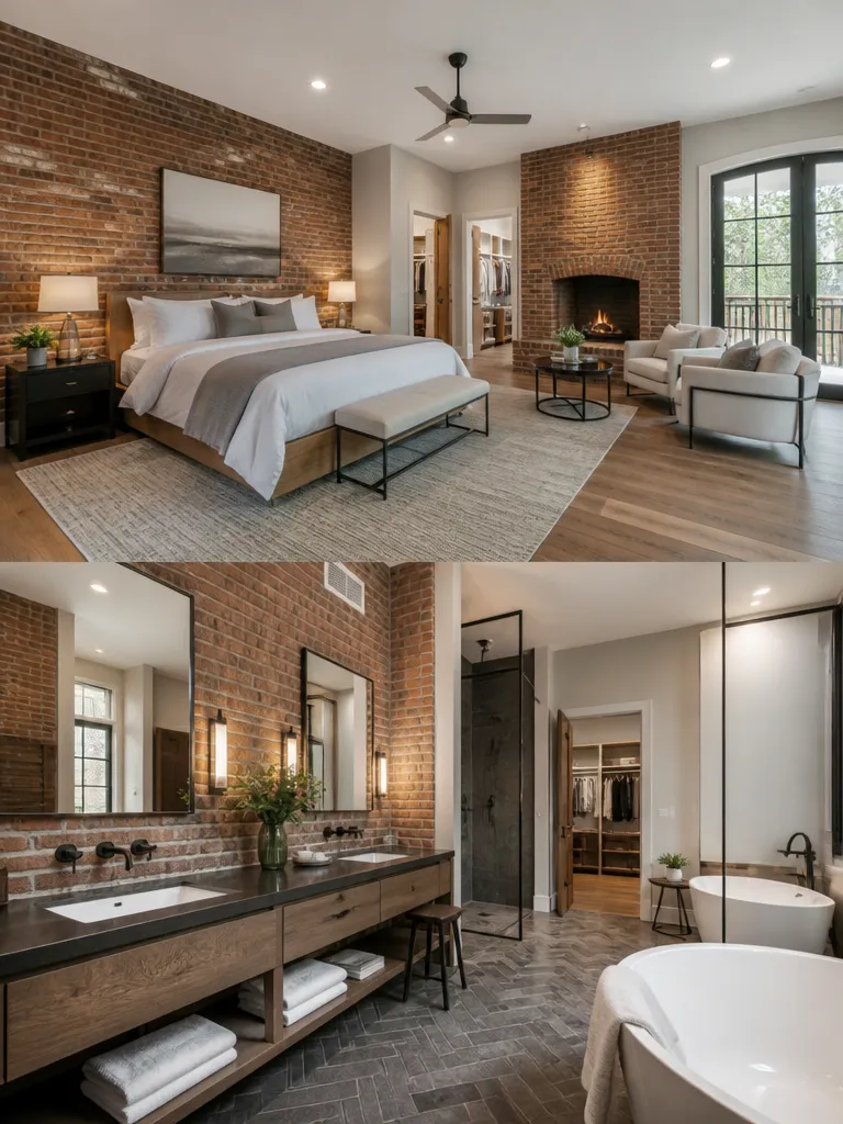 Brick Wall Master Bedroom