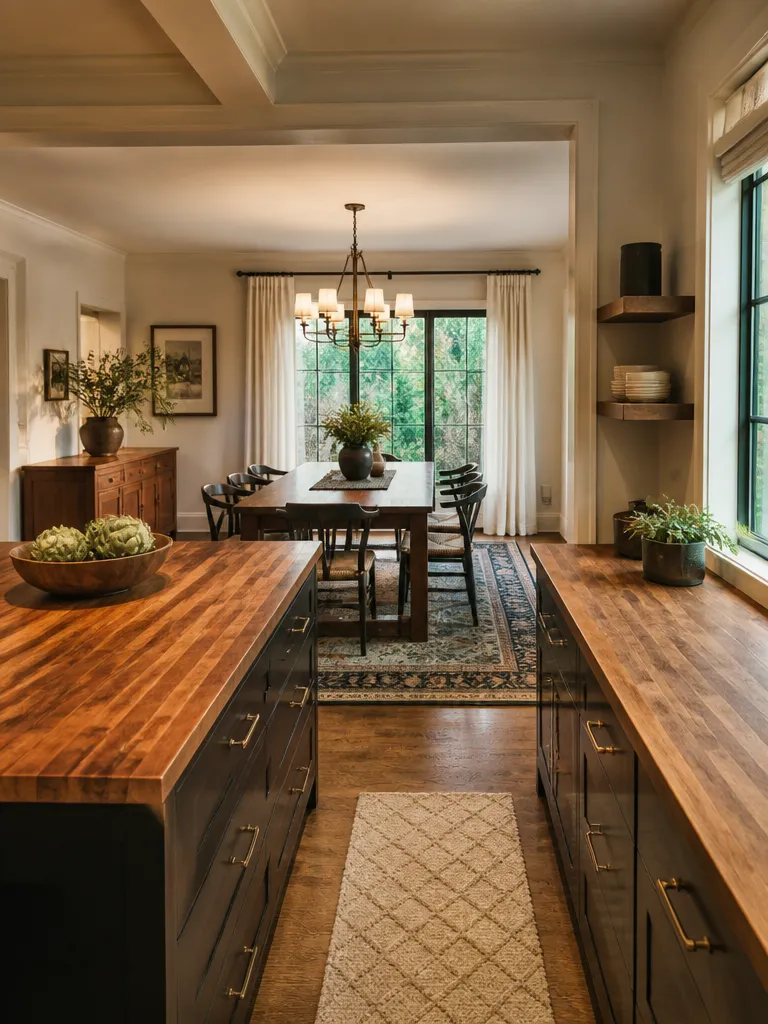 Butcher Block Countertops Dining Room Warm residential staging