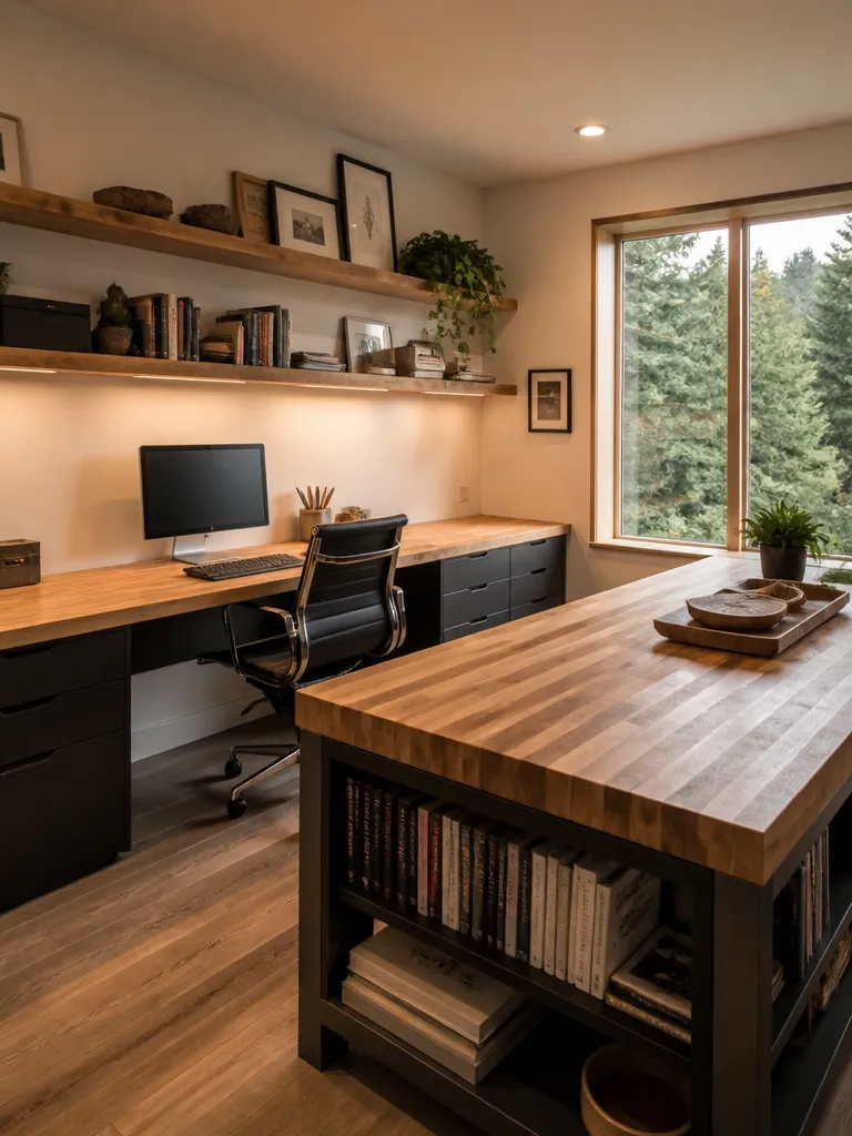 Butcher Block Countertops Home Office Warm residential staging