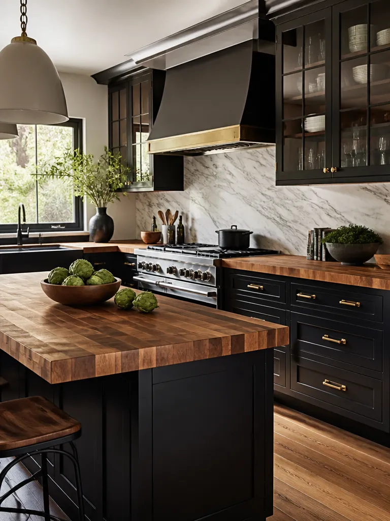 Butcher Block Countertops Kitchen Luxury editorial staging