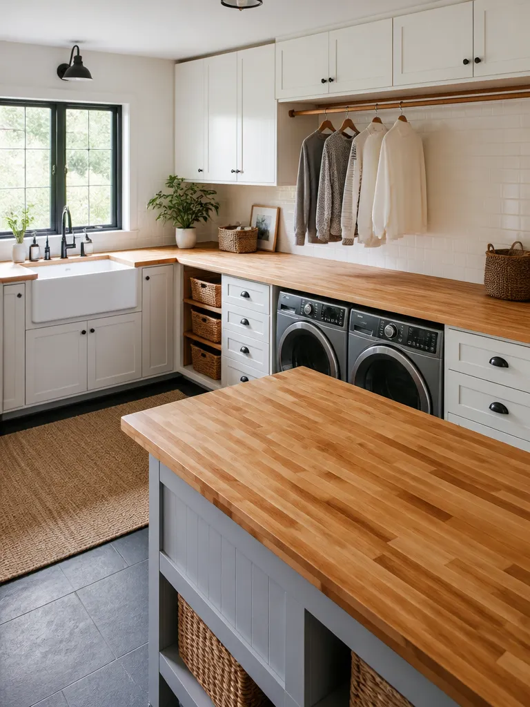 Butcher Block Countertops Laundry Room