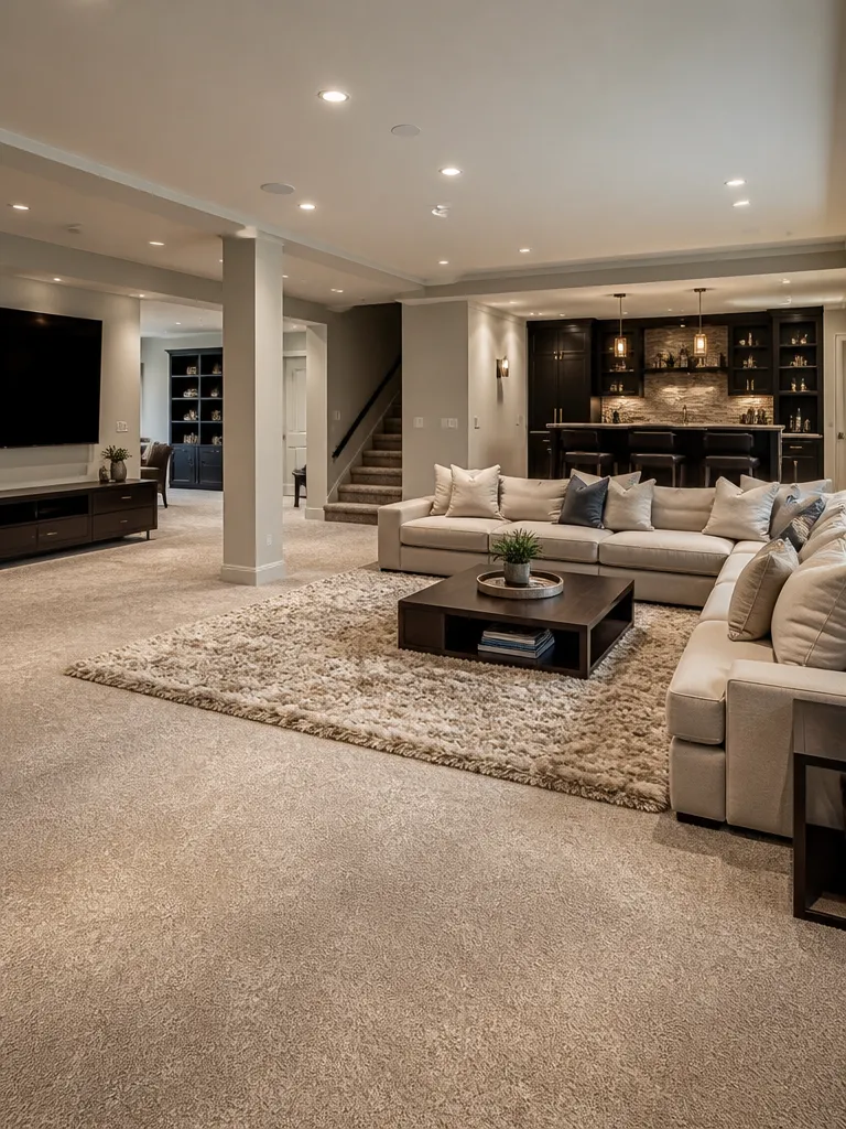 Carpet Basement Luxury editorial staging