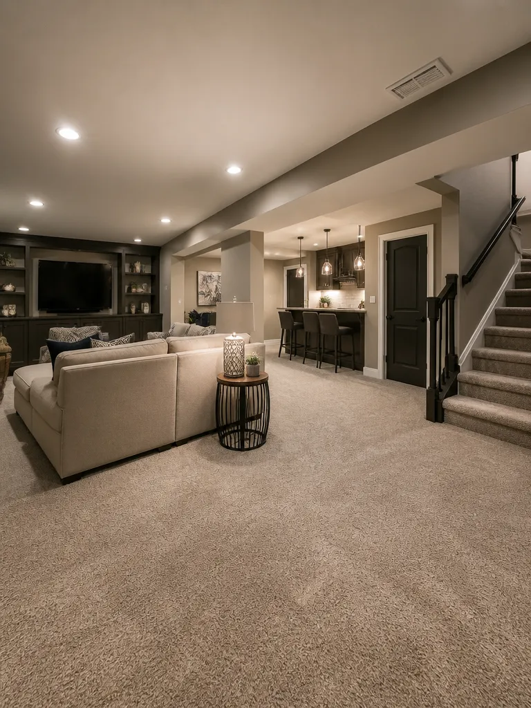 Carpet Basement Warm residential staging