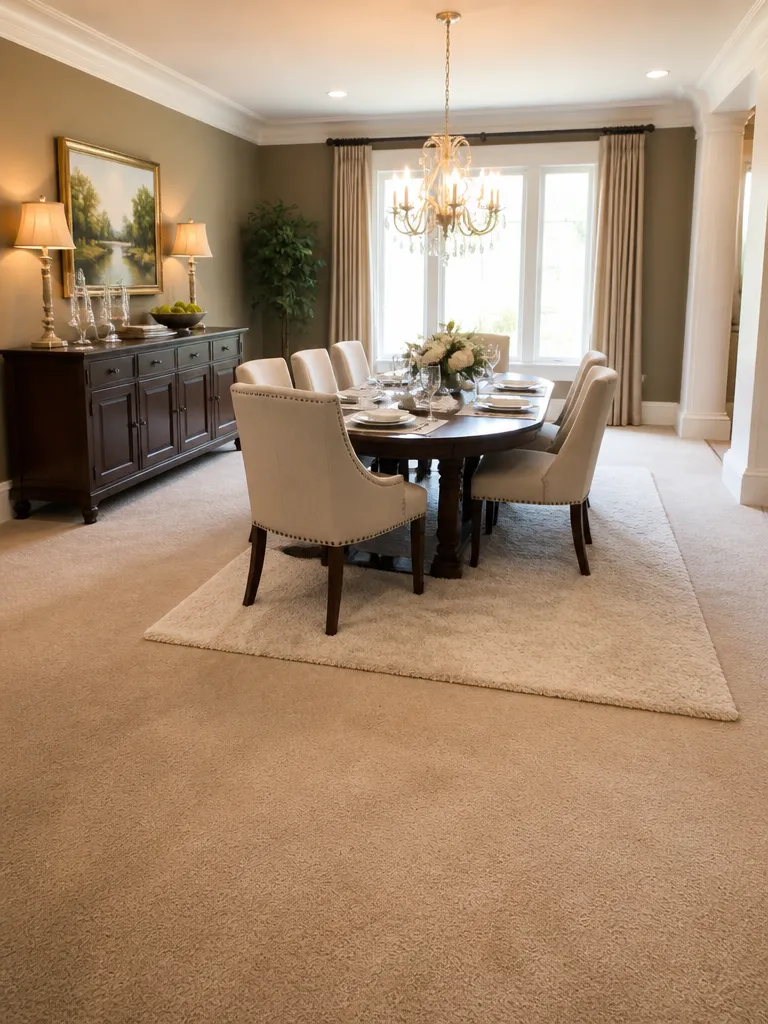 Carpet Dining Room Warm residential staging