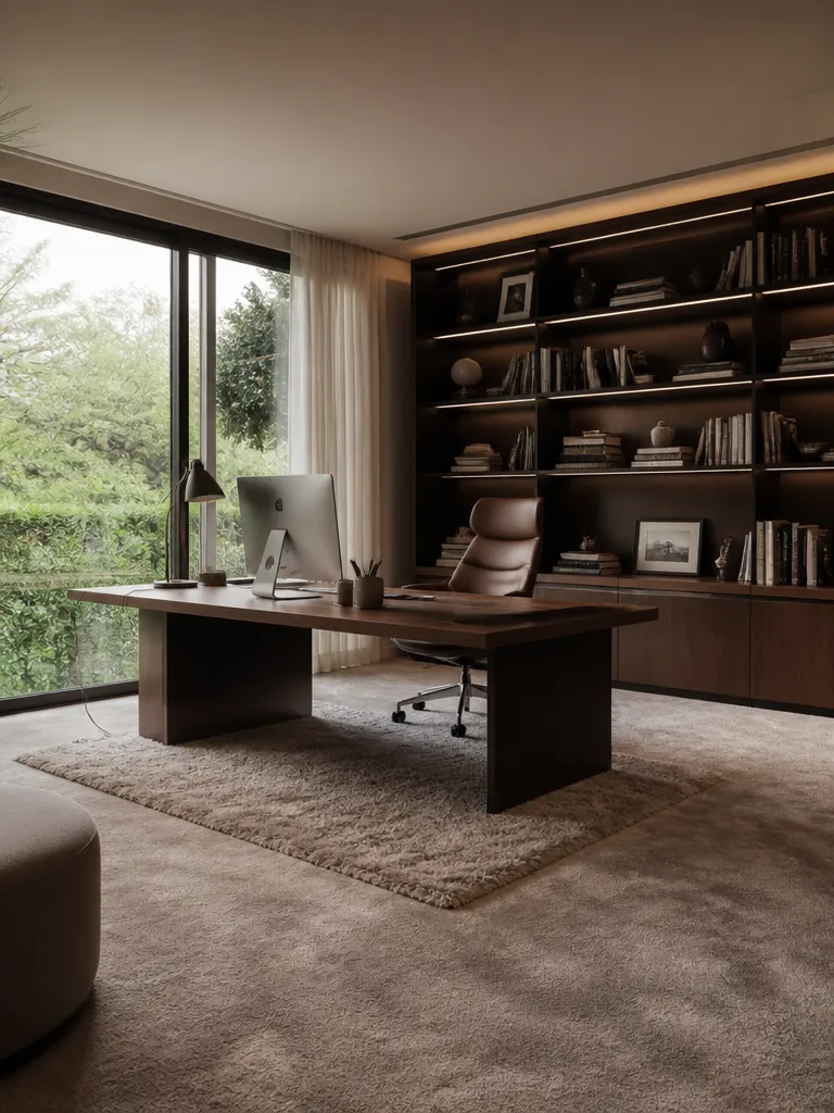 Carpet Home Office Luxury editorial staging