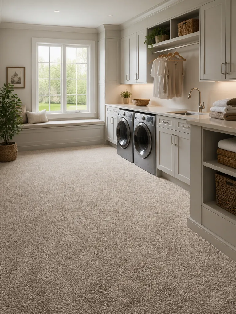 Carpet Laundry Room Luxury editorial staging