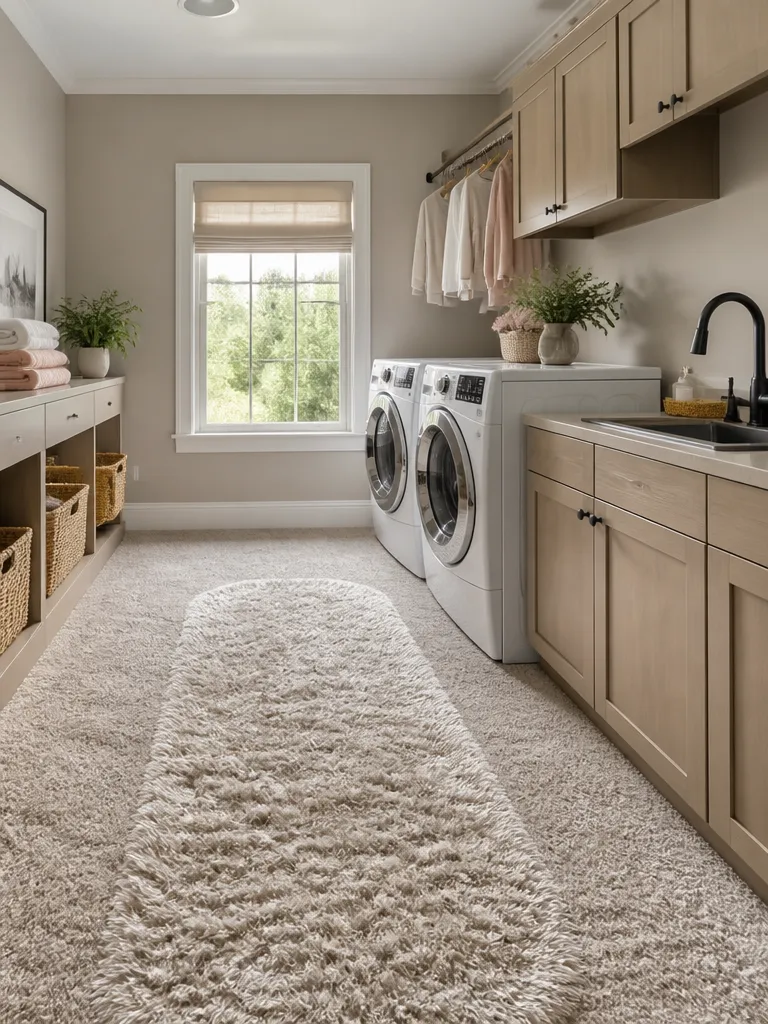 Carpet Laundry Room Warm residential staging