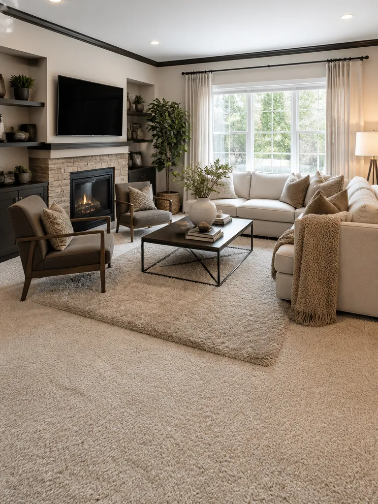 Carpet Living Room Warm residential staging