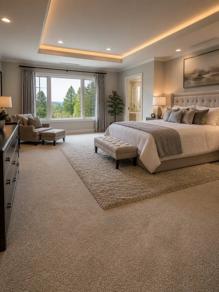 Carpet Master Bedroom Warm residential staging