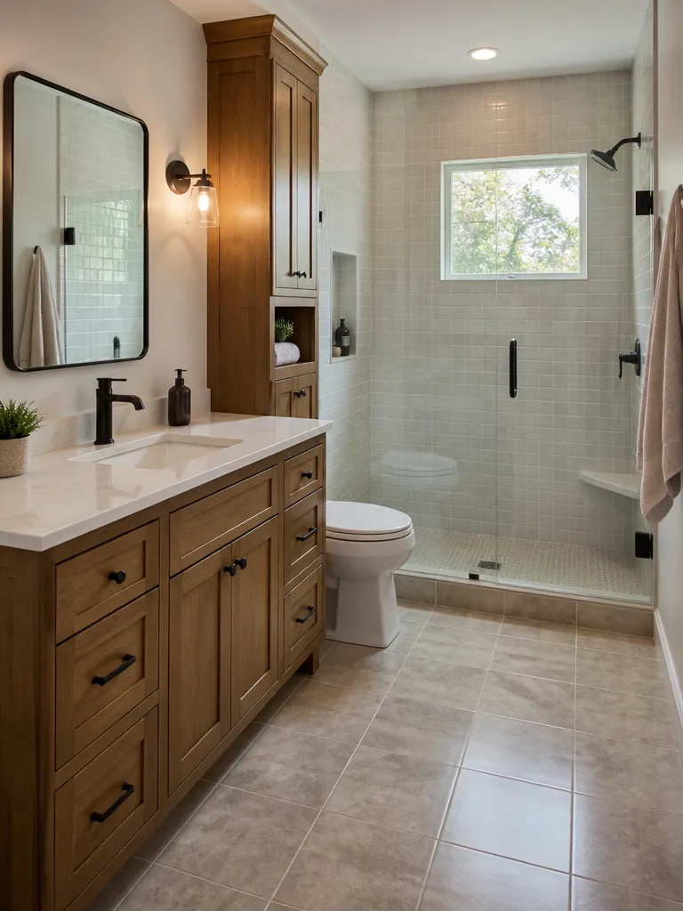 Ceramic Tile Bathroom Warm residential staging