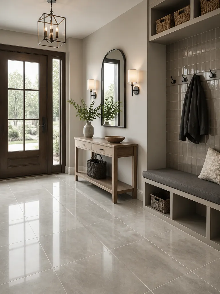 Ceramic Tile Entryway Luxury editorial staging