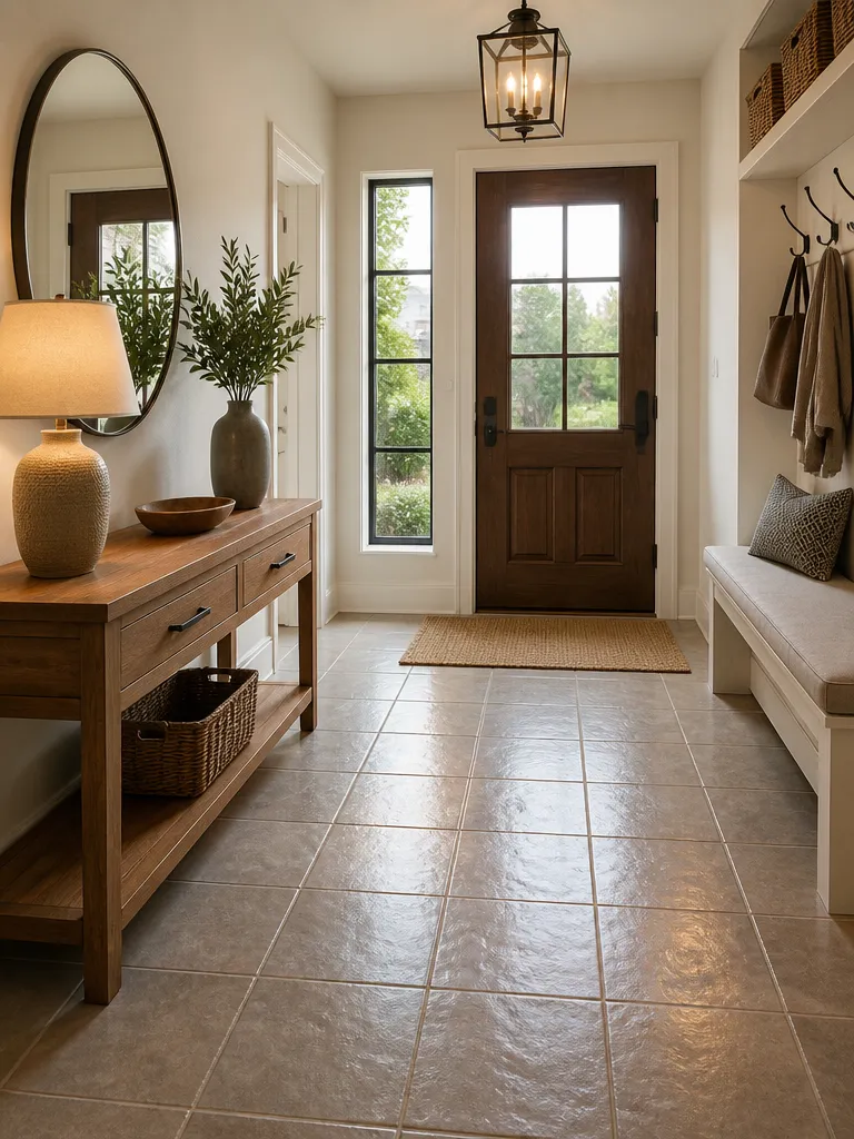 Ceramic Tile Entryway Warm residential staging
