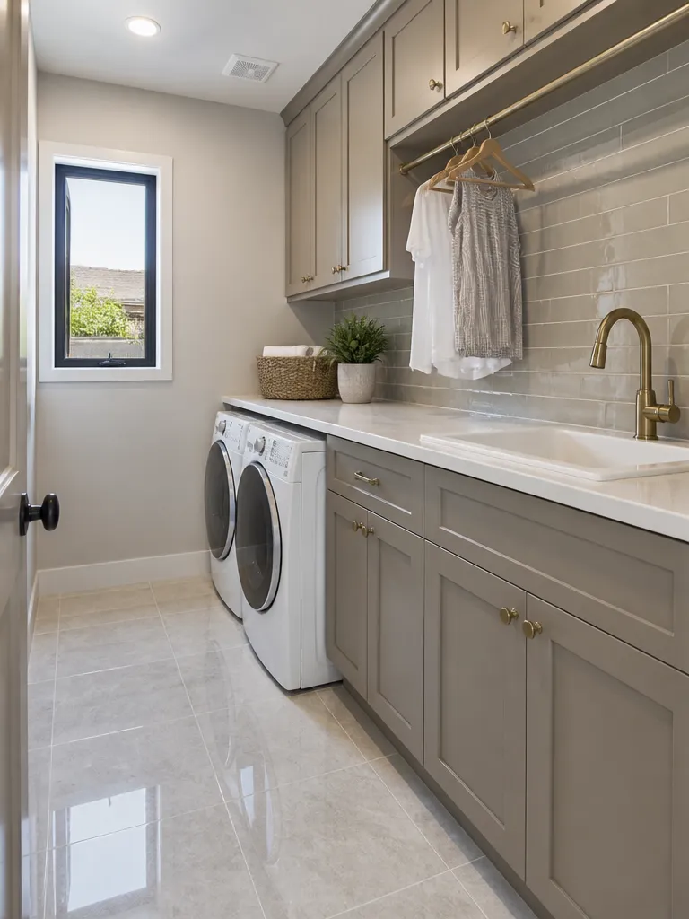 Ceramic Tile Laundry Room