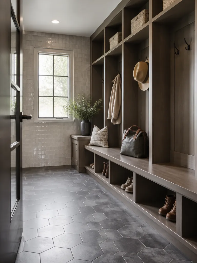 Ceramic Tile Mudroom Luxury editorial staging