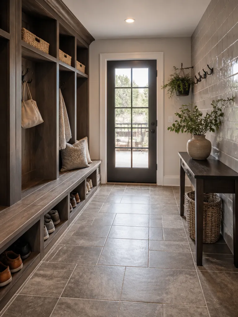 Ceramic Tile Mudroom Warm residential staging