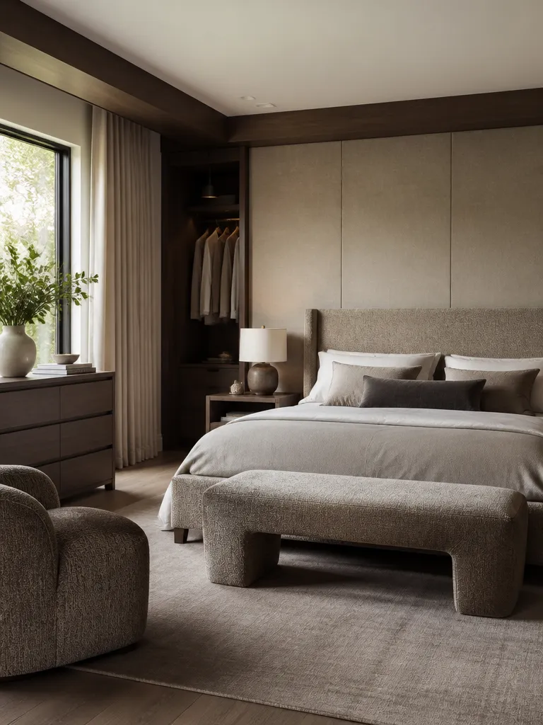 Chenille Fabric Bedroom Luxury editorial staging