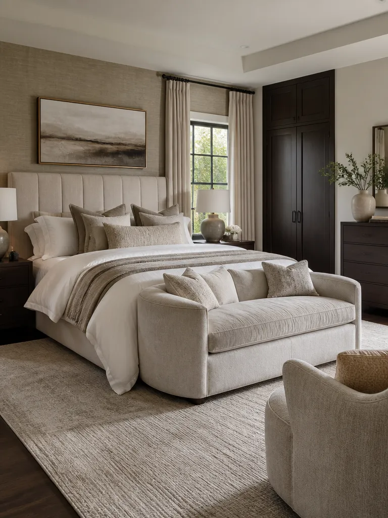 Chenille Fabric Bedroom Warm residential staging